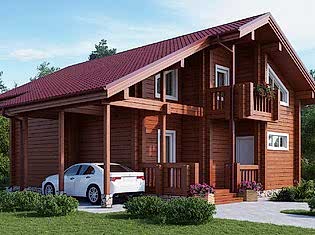 Загородный дом с навесом «Стокгольм»